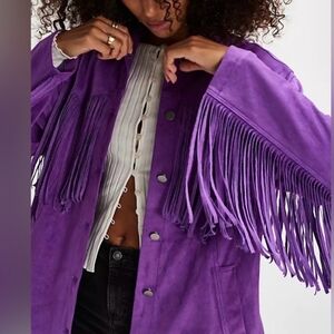 Fringe Out Vegan Suede Jacket At Free People In Dewberry
